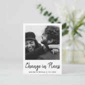 Carte Postale Faire-part changement de plans,écriture manuscrite moderne,ma (Debout devant)