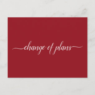 Carte Postale Faire-part Changement de plans Mariage Annulé Reporté Rouge