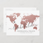 Carte Postale Faire-part Changement de plans Mariage de destination reporté (Devant / Derrière)