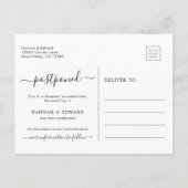 Carte Postale Faire-part Changement de plans | Mariage reporté (Dos)