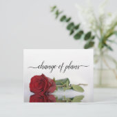 Carte Postale Faire-part Changement de plans mariage Rose rouge reporté (Debout devant)