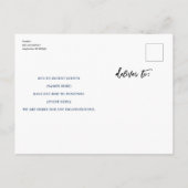 Carte Postale Faire-part Changement de plans Marine moderne Blanc Report (Dos)