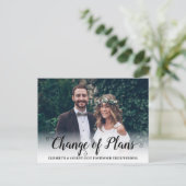 Carte Postale Faire-part Changement de plans Moderne Calligraphie Script Ph (Debout devant)