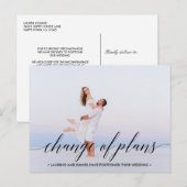 Carte Postale Faire-part CHANGEMENT DE PLANS paysage de typographie moderne (Devant / Derrière)