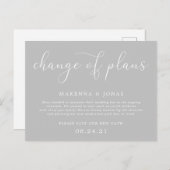 Carte Postale Faire-part Changement de plans Report de mariage (Devant / Derrière)