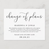 Carte Postale Faire-part Changement de plans Report de mariage (Devant)