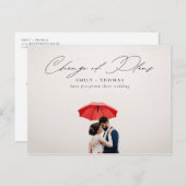 Carte Postale Faire-part Changement de Plans | Report de mariage avec toute (Devant / Derrière)