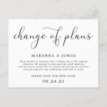 Changement de plans Report du mariage