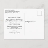 Carte Postale Faire-part Changement de plans Vert sauge Mariage reporté (Dos)