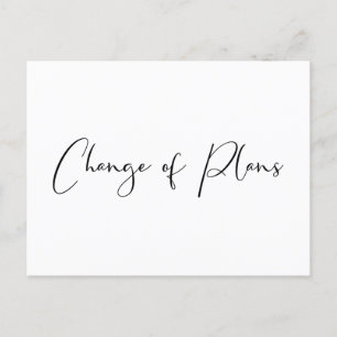 Carte Postale Faire-part Changement de report de mariage Plans noir et blan