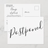 Carte Postale Faire-part Changement reporté simple Changer la date Événeme (Devant / Derrière)