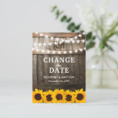 Carte Postale Faire-part Changement Rustique de la Date | Événement Reporté (Debout devant)