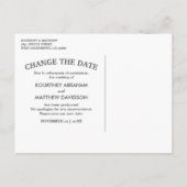 Carte Postale Faire-part Changement Rustique de la Date | Mariage Reporté (Dos)