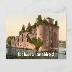 Carte Postale Faire-part Changer d'adresse drôle avec le château