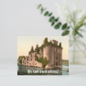 Carte Postale Faire-part Changer d'adresse drôle avec le château (Debout devant)