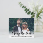 Carte Postale Faire-part Changer la date Calligraphie moderne Script Photo (Debout devant)