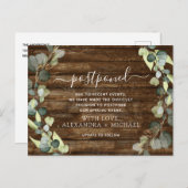 Carte Postale Faire-part Changer la date de l'eucalyptus verdure reportée (Devant / Derrière)