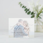 Carte Postale Faire-part Changer la date de mariage reportée photo enregist (Debout devant)