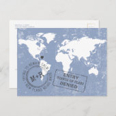 Carte Postale Faire-part Changer la date Funny Modern Destination Mariage (Devant / Derrière)