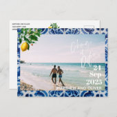 Carte Postale Faire-part Changer la date Mariage citrons photo été (Devant / Derrière)