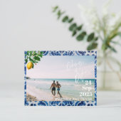 Carte Postale Faire-part Changer la date Mariage citrons photo été (Debout devant)