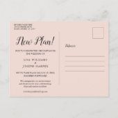 Carte Postale Faire-part Changer la date Nous refaisons Rose Gold Paillette (Dos)