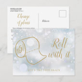 Carte Postale Faire-part Changer la date Nouveau plan Célébration Hiver (Devant / Derrière)