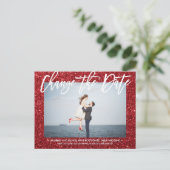 Carte Postale Faire-part CHANGER LA DATE Photographie calligraphiée en pail (Debout devant)