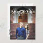 Carte Postale Faire-part Changer la date Portrait photo en calligraphie mod (Devant / Derrière)