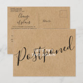 Carte Postale Faire-part Changer la date Reporté Événement Annulé Rustique (Devant / Derrière)
