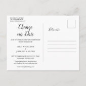 Carte Postale Faire-part Changer la date Simple Élégant (Dos)