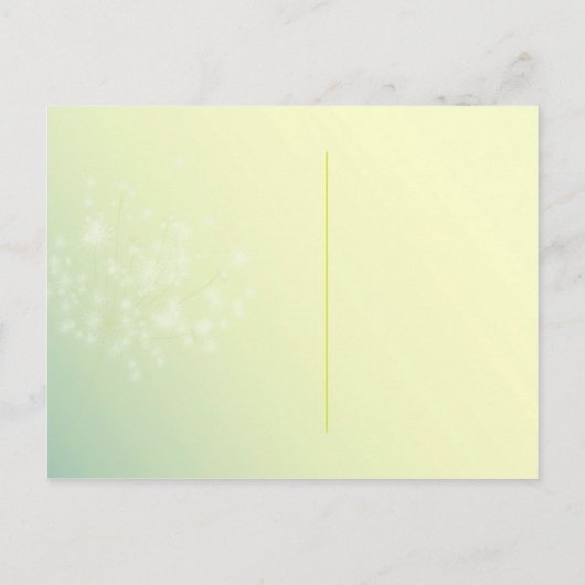 Carte Postale Faire-part Chanson de Dandelions Mariage Enregistrer la date (Dos)