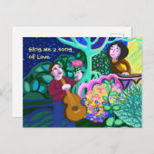 Carte Postale Faire-part Chante-moi une chanson d'amour (Devant / Derrière)