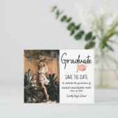 Carte Postale Faire-part Chapeau de diplômé moderne | Photo de sauvegarde d (Debout devant)