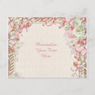 Carte Postale Faire-part Chapiteau de fleurs de jardin floral élégant et ro