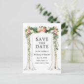 Carte Postale Faire-part Chapiteau de mariage aquarelle floral tropical pho (Debout devant)