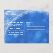 Carte Postale Faire-part Chariot de Cendrillon bleu et blanc Date de mariag (Dos)