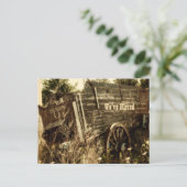 Carte Postale Faire-part Chariot de ferme rustique occidental se déplaçant  (Debout devant)