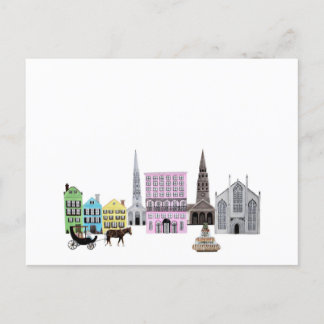 Carte Postale Faire-part Charleston City Skyline oeuvre d'art