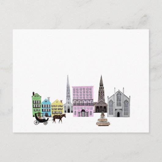 Carte Postale Faire-part Charleston City Skyline oeuvre d'art (Devant)