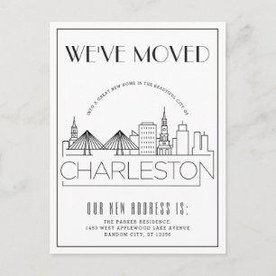 Carte Postale Faire-part Charleston Moderne Deco   Changement d'adresse