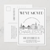 Carte Postale Faire-part Charleston Moderne Deco | Changement d'adresse (Devant / Derrière)