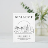Carte Postale Faire-part Charleston Moderne Deco | Changement d'adresse (Debout devant)