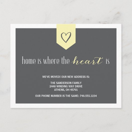 Carte Postale Faire-part Charmante notification de changement d'adresse per (Devant)