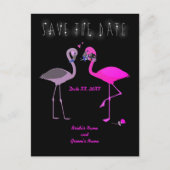 Carte Postale Faire-part Charming Flamant rose couple Enregistrer la date M (Devant)