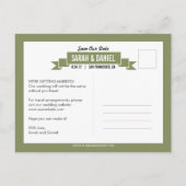 Carte Postale Faire-part Charming Ribbon Save the Date - Green (Dos)