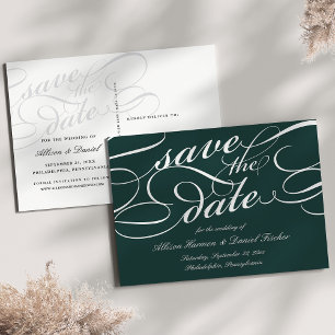 Carte Postale Faire-part Chasseur   Mariage de script classique Enregistrer