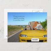 Carte Postale Faire-part Chat/Chaton Drôle Personnalisable en Déplacement (Devant / Derrière)