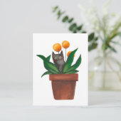 Carte Postale Faire-part Chat dans le pot de fleurs (Debout devant)