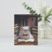 Carte Postale Faire-part Chat de graduation intelligent (Debout devant)